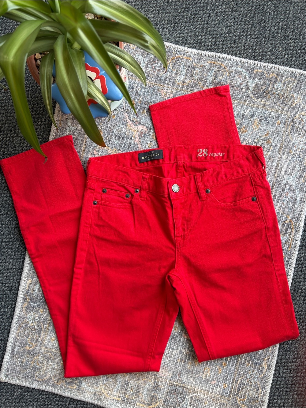 J.Crew American Red Women's Straight Matchstick Jeans